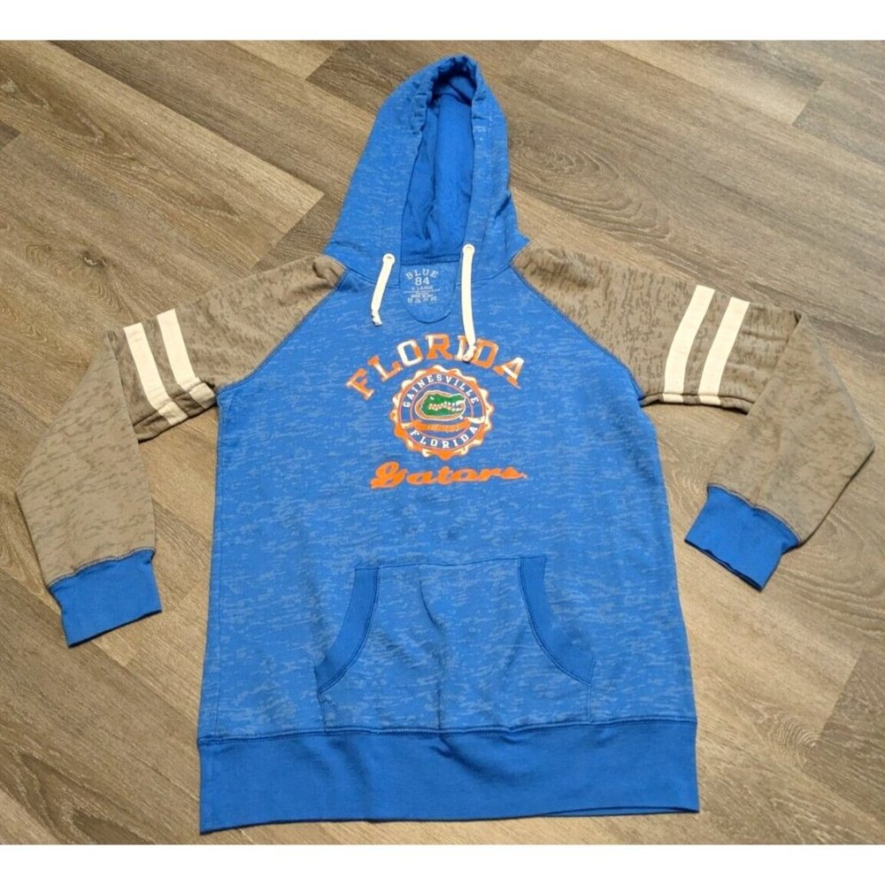 BLUE 84 Hoodie Sweatshirt Blue Ladies XL Florida Gators Blue w/ Gray stripes